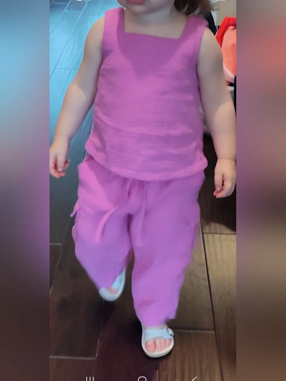GAP Baby Bright Magenta Gauze Tank and Pants Set Size 2t
